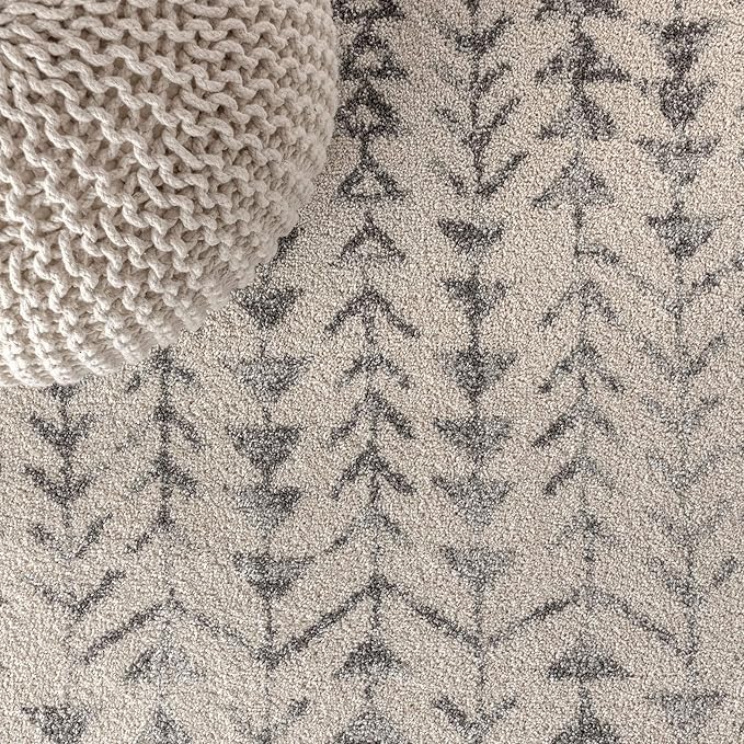 JONATHAN Y Ziri Moroccan Geometric Cream/Gray Indoor Area Rug, 5x8, Bohemian, Scandinavian, Easy-Cleaning for Living Room, Bedroom, Kitchen, Pet Friendly, Non-Shedding (MOH210A-5)