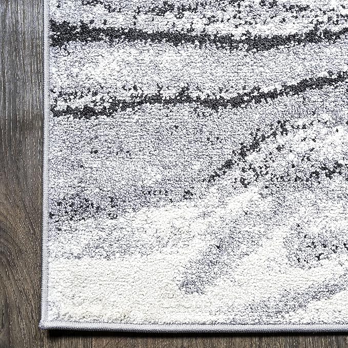 JONATHAN Y Viscon Abstract Marble Light Gray/Black Indoor Area Rug 3x5, Modern,Contemporary,Geometric,Casual, Easy-Cleaning for Living Room,Bedroom,Kitchen,Pet Friendly,Non-Shedding (SEU207A-3)