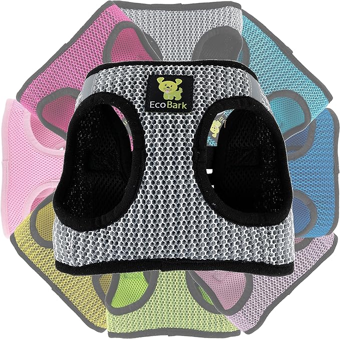 EcoBark Step in Dog Harness Reflective Soft Ultra Padded Mesh Dog Harnesses for XXS, XS, Small, and Medium Dogs and Puppies Eco-Friendly Comfort Secure Halter No Pull Adjustable Pet Vest
