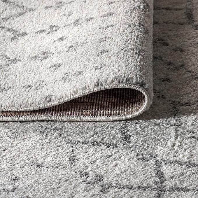 JONATHAN Y Boho Vintage Diamond Cream/Gray Round Area Rug 3 ft, Moroccan Hype for Living Room, Bedroom, Kitchen, Office, Easy-Cleaning, High Traffic, Pet-Friendly, Non-Shedding (MOH101B-3R)
