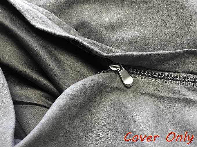 Dogbed4less Do It Yourself DIY Pet Bed Pillow Duvet Suede Cover + Waterproof Internal case for Dog/Cat at Medium 36"X29" Gray Color - Covers only