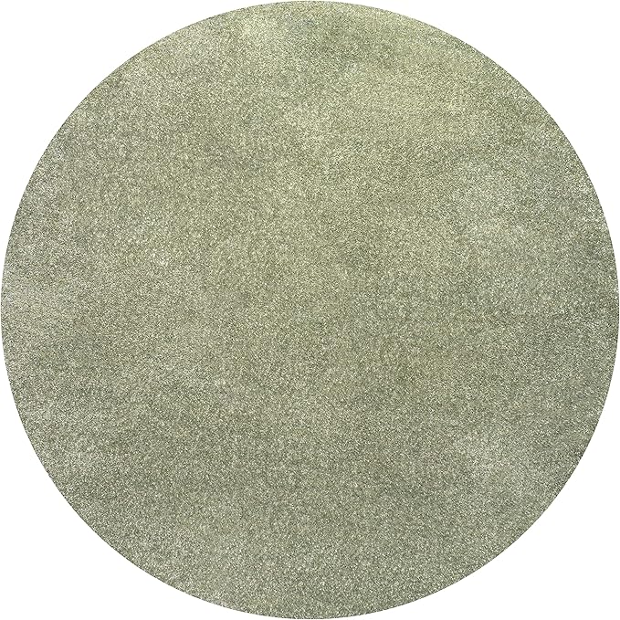 JONATHAN Y Haze Solid Low-Pile Green 5' Round Indoor Area Rug, Coastal,Bohemian,Minimalist,Classic, Easy-Cleaning for Living Room,Bedroom,Kitchen,Pet Friendly,Non-Shedding (SEU100O-5R)