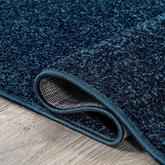 JONATHAN Y Haze Solid Low-Pile Navy 5x5 Square Indoor Area Rug, Coastal,Bohemian,Minimalist,Classic, Easy-Cleaning for Living Room,Bedroom,Kitchen,Pet Friendly,Non-Shedding (SEU100C-5SQ)