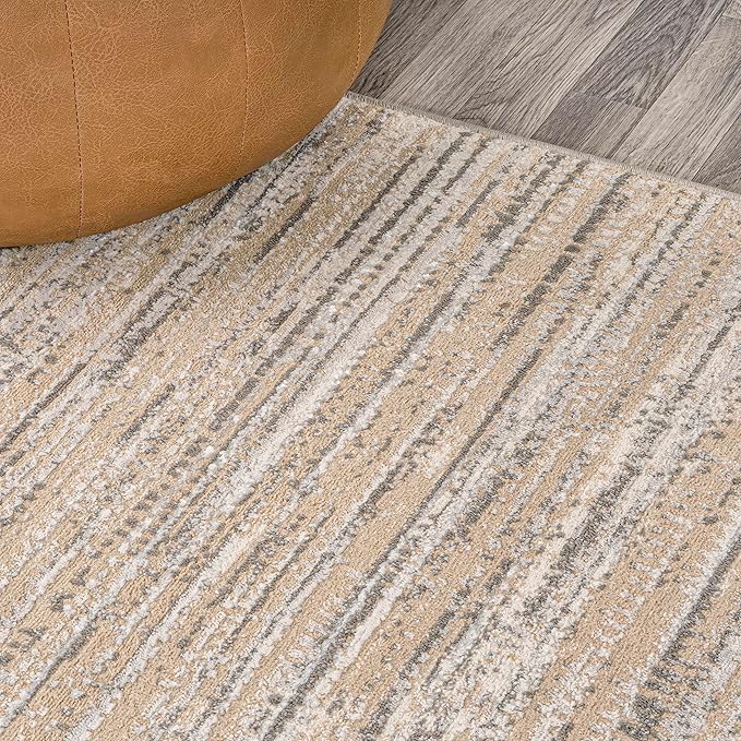 JONATHAN Y Loom Strie' Beige/Gray Indoor Area Rug 3X5 ft, Modern for Living Room, Bedroom, Kitchen, Office, Easy-Cleaning, High Traffic, Pet-Friendly, Non-Shedding SOR200D-3