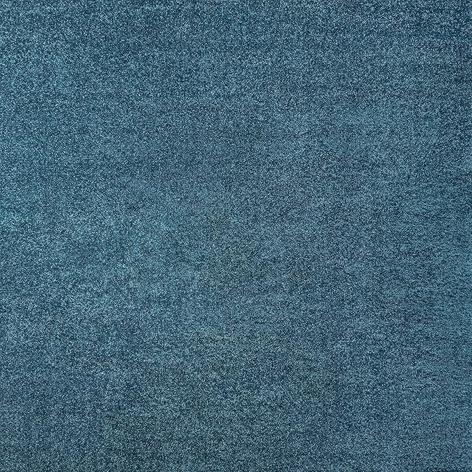 JONATHAN Y Haze Solid Low-Pile Turquoise 7x7 Square Indoor Area Rug, Coastal,Bohemian,Minimalist,Classic, Easy-Cleaning for Living Room,Bedroom,Kitchen,Pet Friendly,Non-Shedding (SEU100H-7SQ)