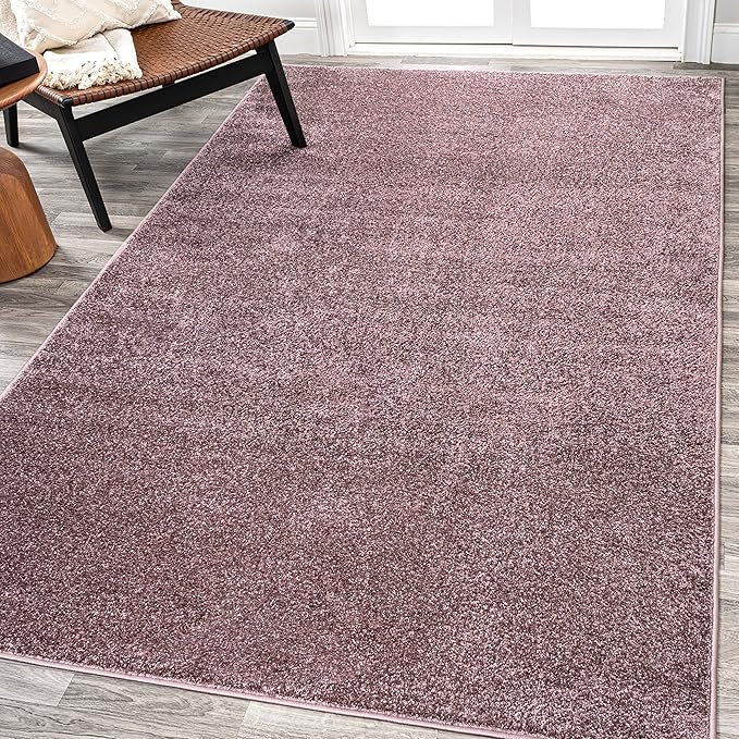 JONATHAN Y Haze Solid Low-Pile Light Purple Indoor Area Rug 10x14, Coastal,Bohemian,Minimalist,Classic, Easy-Cleaning for Living Room,Bedroom,Kitchen,Pet Friendly,Non-Shedding (SEU100R-14)