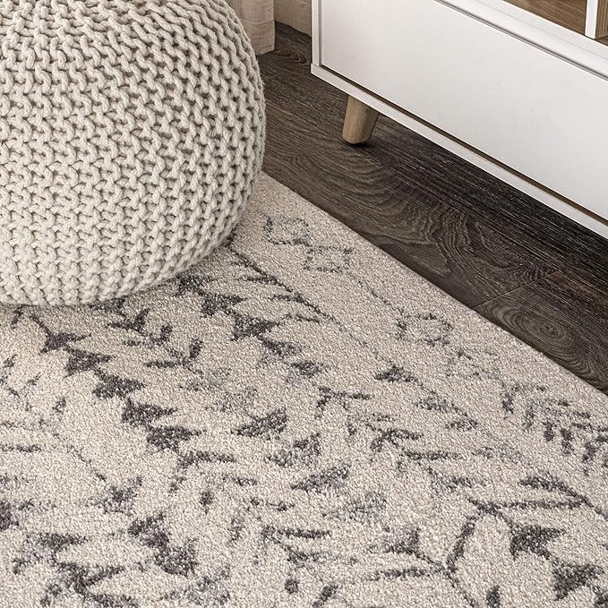JONATHAN Y Ziri Moroccan Geometric Cream/Gray Indoor Area Rug, 5x8, Bohemian, Scandinavian, Easy-Cleaning for Living Room, Bedroom, Kitchen, Pet Friendly, Non-Shedding (MOH210A-5)