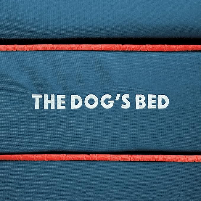 The Dog’s Bed Orthopedic Memory Foam Dog Bed Mattress, Oford Fabric, Blue with Red Trim, S, 4-Inch