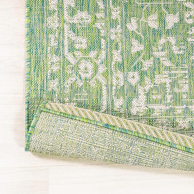 JONATHAN Y Boho Medallion Indoor Outdoor Runner Rug 2X10 Cream/Green, Malta Textured Weave for Backyard, Patio, Porch, Easy-Cleaning, High Traffic, Pet-Friendly, Non-Shedding (SMB104F-210)
