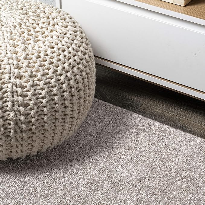 JONATHAN Y Haze Solid Low-Pile Beige 7x7 Square Indoor Area Rug, Coastal,Bohemian,Minimalist,Classic, Easy-Cleaning for Living Room,Bedroom,Kitchen,Pet Friendly,Non-Shedding (SEU100G-7SQ)