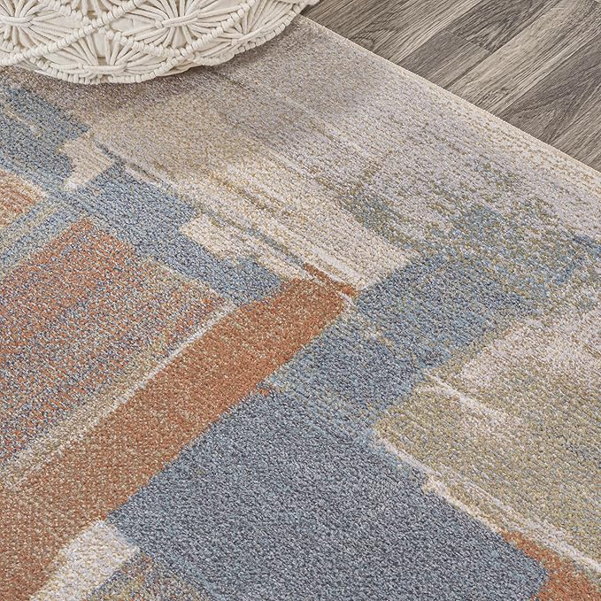 JONATHAN Y Machine Washable Cream/Multi Indoor Area Rug 3X5 ft, Weaver Abstract Coastal Watercolor for Living Room, Bedroom, Kitchen, Office, Easy-Cleaning, Pet-Friendly, Non-Shedding WSH302A-3