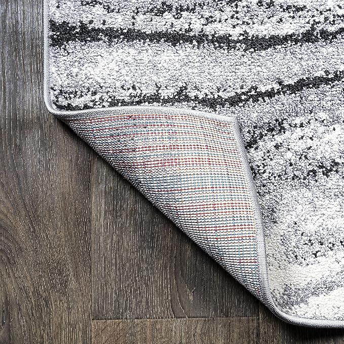 JONATHAN Y Viscon Abstract Marble Light Gray/Black Runner Rug 2x8, Modern,Contemporary,Geometric,Casual, Easy-Cleaning for Living Room,Bedroom,Kitchen,Pet Friendly,Non-Shedding (SEU207A-28)