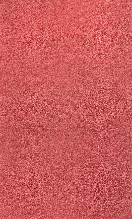 JONATHAN Y Haze Solid Low-Pile Red Indoor Area Rug 6x9, Coastal,Bohemian,Minimalist,Classic, Easy-Cleaning for Living Room,Bedroom,Kitchen,Pet Friendly,Non-Shedding (SEU100E-6)