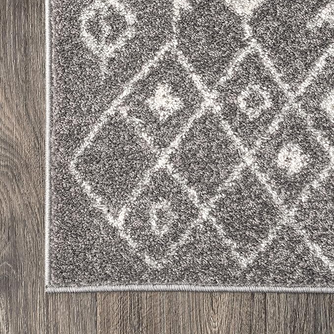 JONATHAN Y Ziri Moroccan Geometric Gray/Cream Indoor Area Rug, 5x8, Bohemian, Scandinavian, Easy-Cleaning for Living Room, Bedroom, Kitchen, Pet Friendly, Non-Shedding (MOH210B-5)