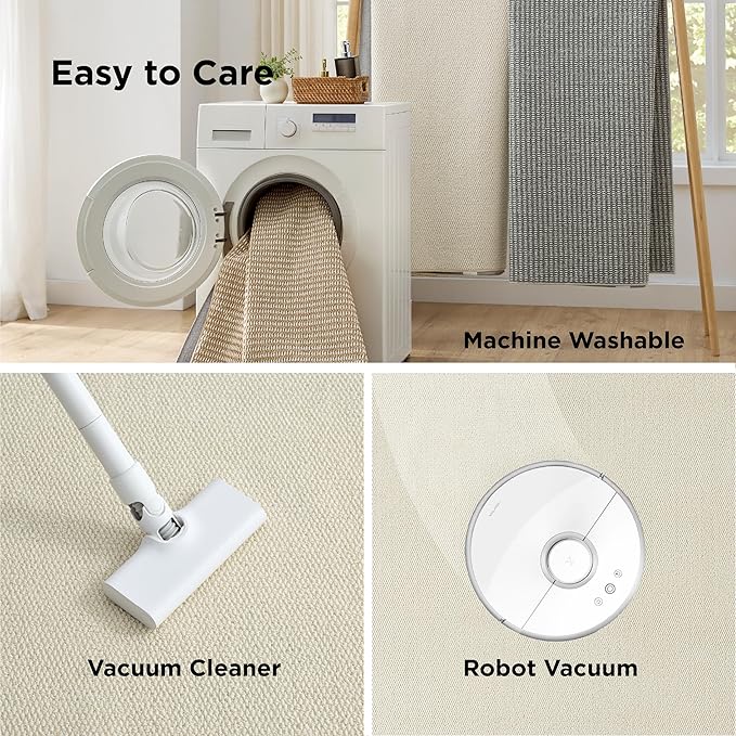 Bedsure 3x5 Faux Wool Area Rugs for Living Room, Machine Washable Carpet, Non-Slip Backing, Pet Friendly Throw Rug for Bedroom Dining Room, Cream
