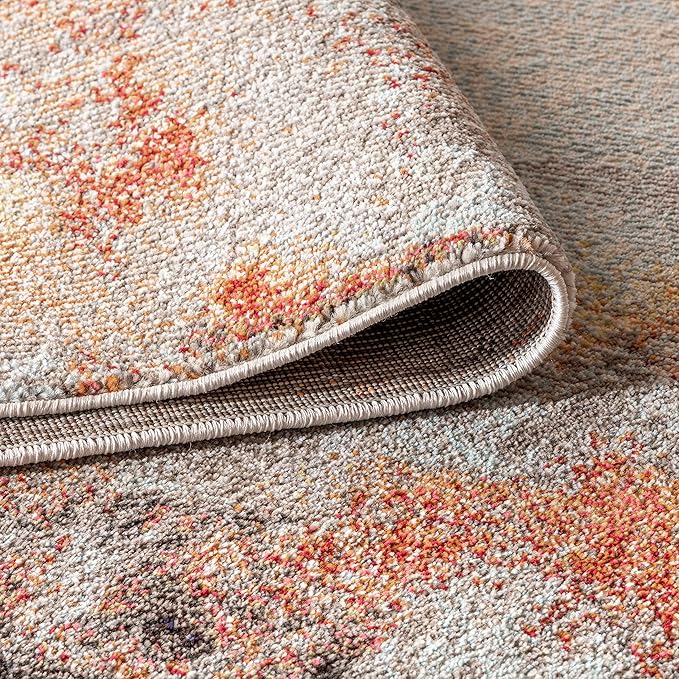 JONATHAN Y Modern Abstract Vintage Cream/Orange Indoor Area Rug, 8x10, Contemporary POP, Transitional, Easy-Cleaning for Living Room, Bedroom, Kitchen, Pet Friendly, Non-Shedding (CTP104B-8)