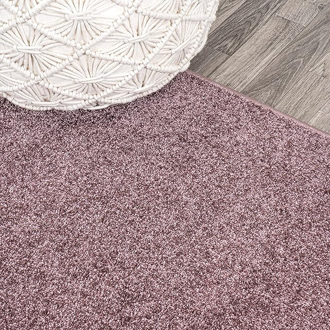 JONATHAN Y Haze Solid Low-Pile Light Purple 6x9 Oval Indoor Area Rug, Coastal,Bohemian,Minimalist,Classic, Easy-Cleaning for Living Room,Bedroom,Kitchen,Pet Friendly,Non-Shedding (SEU100R-6OV)