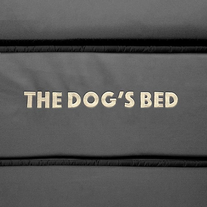 The Dog’s Bed Orthopedic Memory Foam Dog Bed with Headrest, Oxford Fabric, Grey with Black Trim, XXL, 6-Inch