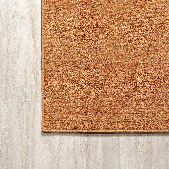 JONATHAN Y Haze Solid Low-Pile Orange Indoor Area Rug 3x5, Coastal,Bohemian,Minimalist,Classic, Easy-Cleaning for Living Room,Bedroom,Kitchen,Pet Friendly,Non-Shedding (SEU100M-3)