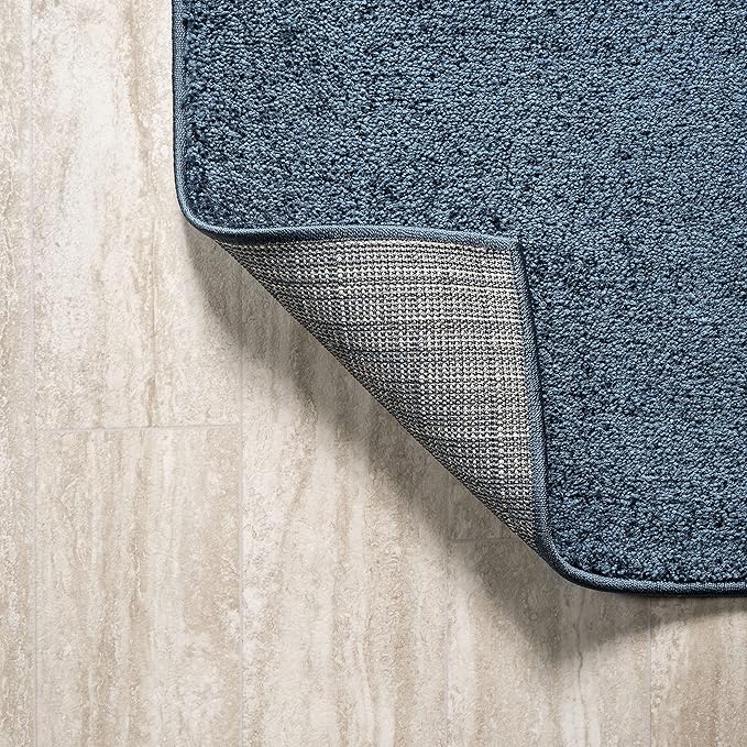 JONATHAN Y Haze Solid Low-Pile Navy 3x5 Oval Indoor Area Rug, Coastal,Bohemian,Minimalist,Classic, Easy-Cleaning for Living Room,Bedroom,Kitchen,Pet Friendly,Non-Shedding (SEU100C-3OV)