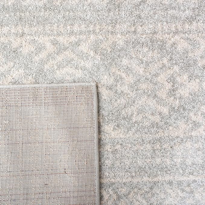SAFAVIEH Tulum Collection Accent Rug - 2' x 5', Light Grey & Ivory, Moroccan Boho Tribal Design, Non-Shedding & Easy to Clean, Ideal for Front Door, Kitchen, Entryway, Foyer (TUL272F)