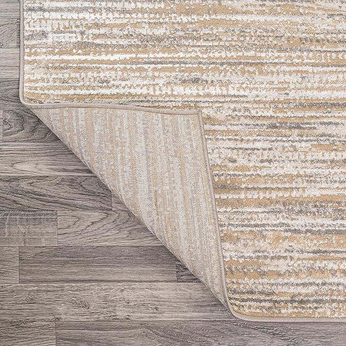 JONATHAN Y Loom Strie' Beige/Gray Indoor Area Rug 3X5 ft, Modern for Living Room, Bedroom, Kitchen, Office, Easy-Cleaning, High Traffic, Pet-Friendly, Non-Shedding SOR200D-3