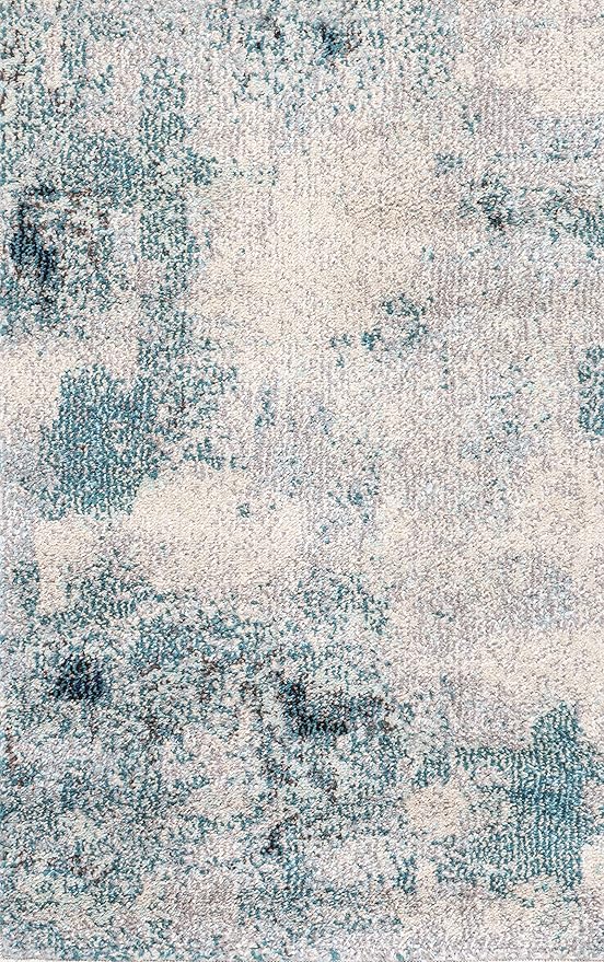 JONATHAN Y Modern Abstract Vintage Cream/Blue Indoor Area Rug, 2x3, Contemporary POP, Transitional, Easy-Cleaning for Living Room, Bedroom, Kitchen, Pet Friendly, Non-Shedding (CTP104A-23)