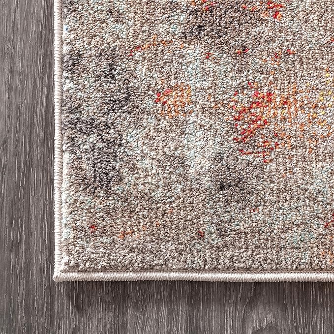 JONATHAN Y Modern Abstract Vintage Cream/Orange Indoor Area Rug, 8x10, Contemporary POP, Transitional, Easy-Cleaning for Living Room, Bedroom, Kitchen, Pet Friendly, Non-Shedding (CTP104B-8)