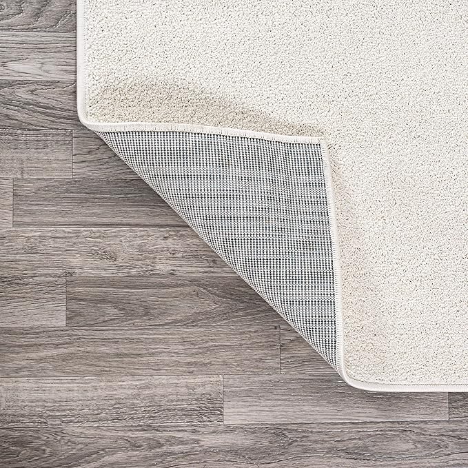 JONATHAN Y Haze Solid Low-Pile Cream 7x7 Square Indoor Area Rug, Coastal,Bohemian,Minimalist,Classic, Easy-Cleaning for Living Room,Bedroom,Kitchen,Pet Friendly,Non-Shedding (SEU100T-7SQ)