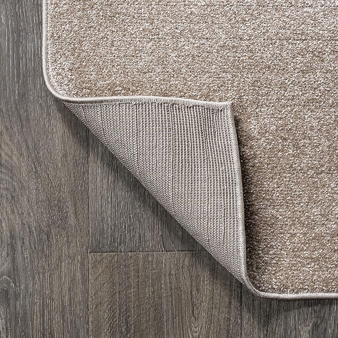 JONATHAN Y Haze Solid Low-Pile Beige 6' Round Indoor Area Rug, Coastal,Bohemian,Minimalist,Classic, Easy-Cleaning for Living Room,Bedroom,Kitchen,Pet Friendly,Non-Shedding (SEU100G-6R)