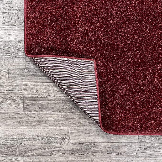 JONATHAN Y Haze Solid Low-Pile Dark Red Indoor Area Rug 3x5, Coastal,Bohemian,Minimalist,Classic, Easy-Cleaning for Living Room,Bedroom,Kitchen,Pet Friendly,Non-Shedding (SEU100Q-3)
