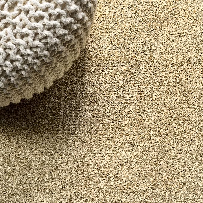 JONATHAN Y Haze Solid Low-Pile Mustard 6x6 Square Indoor Area Rug, Coastal,Bohemian,Minimalist,Classic, Easy-Cleaning for Living Room,Bedroom,Kitchen,Pet Friendly,Non-Shedding (SEU100B-6SQ)