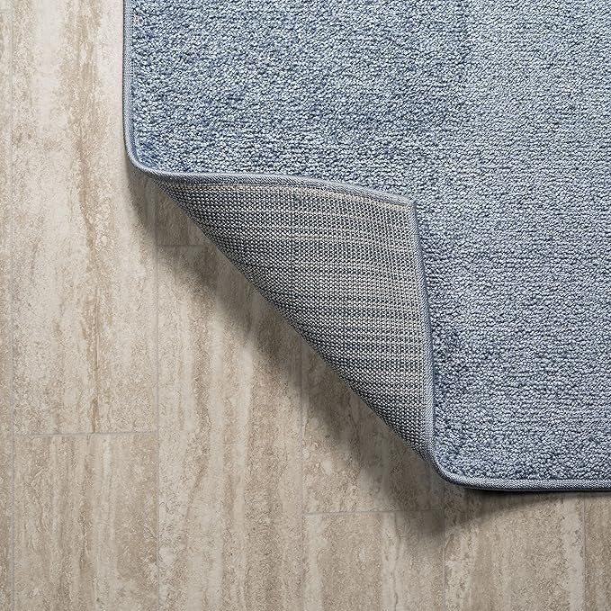 JONATHAN Y Haze Solid Low-Pile Classic Blue Runner Rug 2x12, Coastal,Bohemian,Minimalist,Classic, Easy-Cleaning for Living Room,Bedroom,Kitchen,Pet Friendly,Non-Shedding (SEU100F-212)