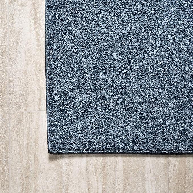 JONATHAN Y Haze Solid Low-Pile Navy Indoor Area Rug 5x8, Coastal,Bohemian,Minimalist,Classic, Easy-Cleaning for Living Room,Bedroom,Kitchen,Pet Friendly,Non-Shedding (SEU100C-5)