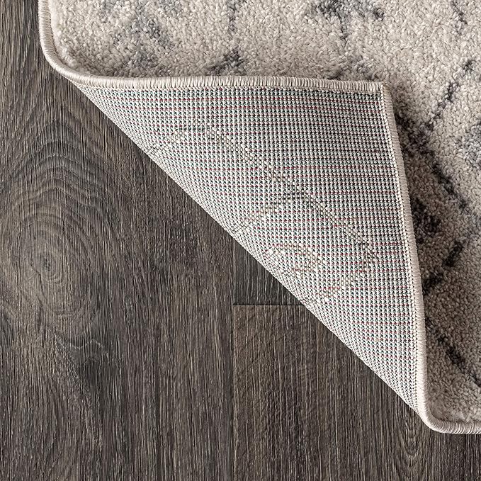 JONATHAN Y Ziri Moroccan Geometric Cream/Gray Indoor Area Rug, 3x5, Bohemian, Scandinavian, Easy-Cleaning for Living Room, Bedroom, Kitchen, Pet Friendly, Non-Shedding (MOH210A-3)