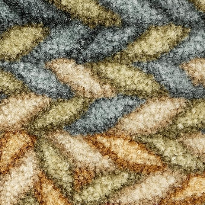 Maples Rugs Marion Bohemian Braided-Style Print Area Rug ??Made in USA ??Washable, Non-Slip Low-Profile Small Indoor Rug for Entryway & Kitchen, 46" x 30", Multi-Color