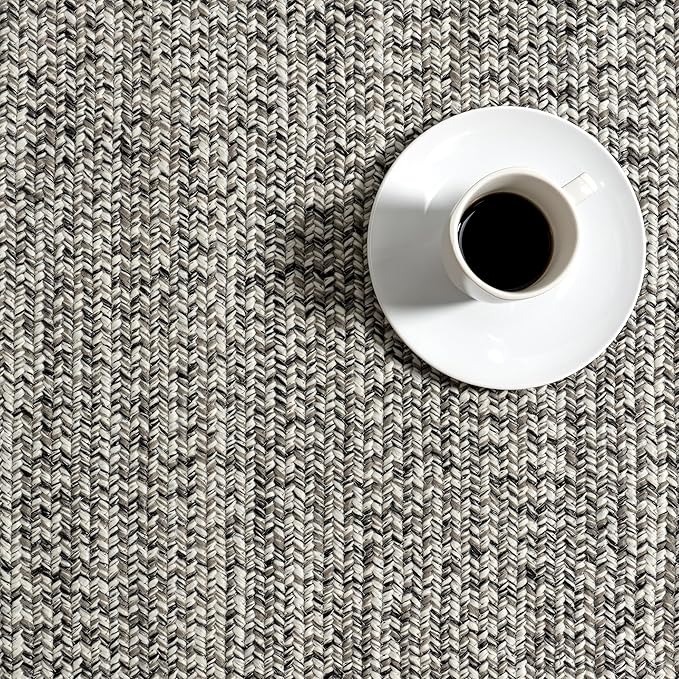 nuLOOM Oval 3' x 5' Solid Hand Braided Indoor/Outdoor Area Rug, Pet-Friendly, High Traffic, Weather Resistant, for Patio, Balcony, Bedroom, Living, Dining Room, Wynn Salt and Pepper