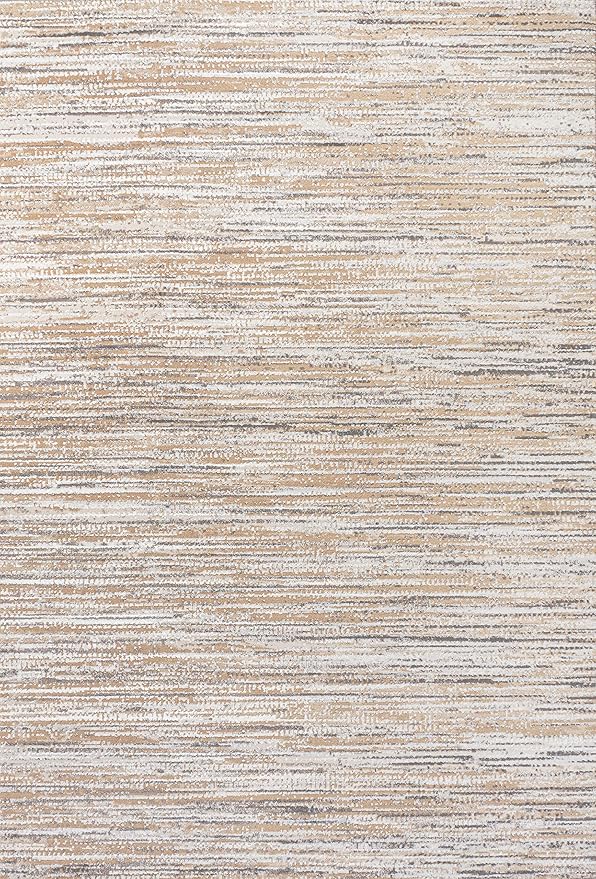 JONATHAN Y Loom Strie' Beige/Gray Indoor Area Rug 3X5 ft, Modern for Living Room, Bedroom, Kitchen, Office, Easy-Cleaning, High Traffic, Pet-Friendly, Non-Shedding SOR200D-3