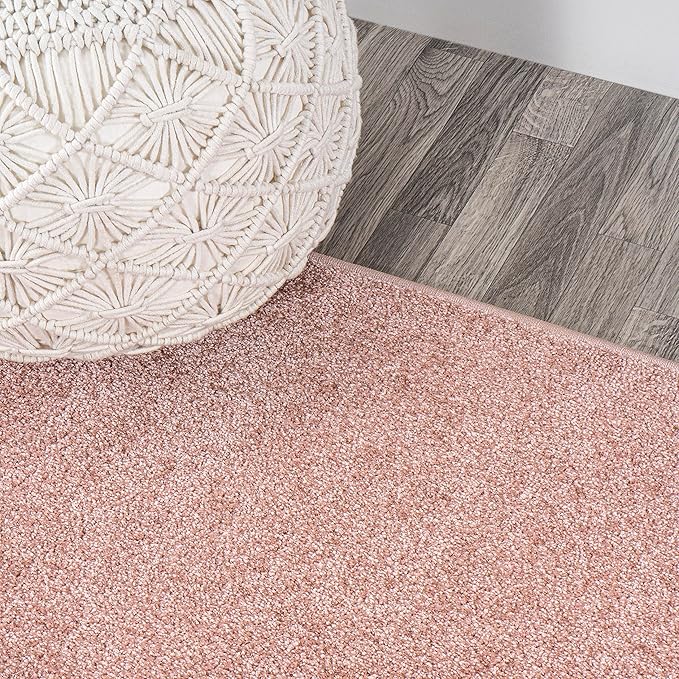 JONATHAN Y Haze Solid Low-Pile Pink Runner Rug 2x14, Coastal,Bohemian,Minimalist,Classic, Easy-Cleaning for Living Room,Bedroom,Kitchen,Pet Friendly,Non-Shedding (SEU100P-214)