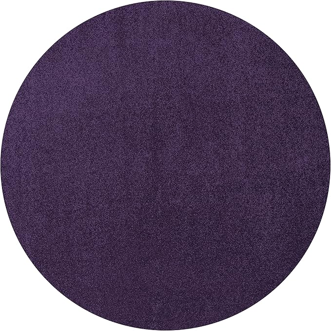 JONATHAN Y Haze Solid Low-Pile Purple 5' Round Indoor Area Rug, Coastal,Bohemian,Minimalist,Classic, Easy-Cleaning for Living Room,Bedroom,Kitchen,Pet Friendly,Non-Shedding (SEU100N-5R)