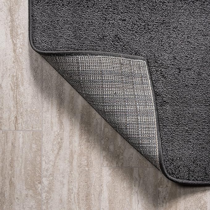 JONATHAN Y Haze Solid Low-Pile Black Runner Rug 2x12, Coastal,Bohemian,Minimalist,Classic, Easy-Cleaning for Living Room,Bedroom,Kitchen,Pet Friendly,Non-Shedding (SEU100I-212)