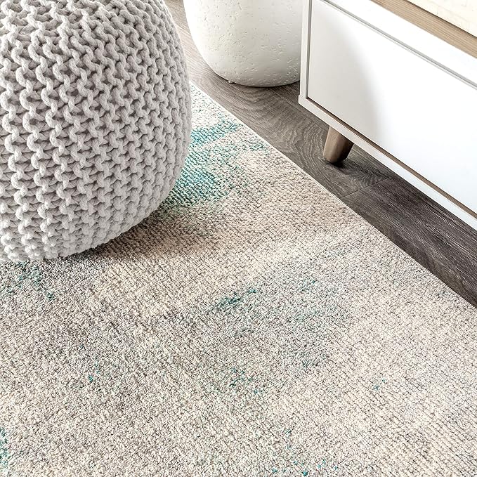 JONATHAN Y Modern Abstract Vintage Cream/Blue Indoor Area Rug, 2x3, Contemporary POP, Transitional, Easy-Cleaning for Living Room, Bedroom, Kitchen, Pet Friendly, Non-Shedding (CTP104A-23)