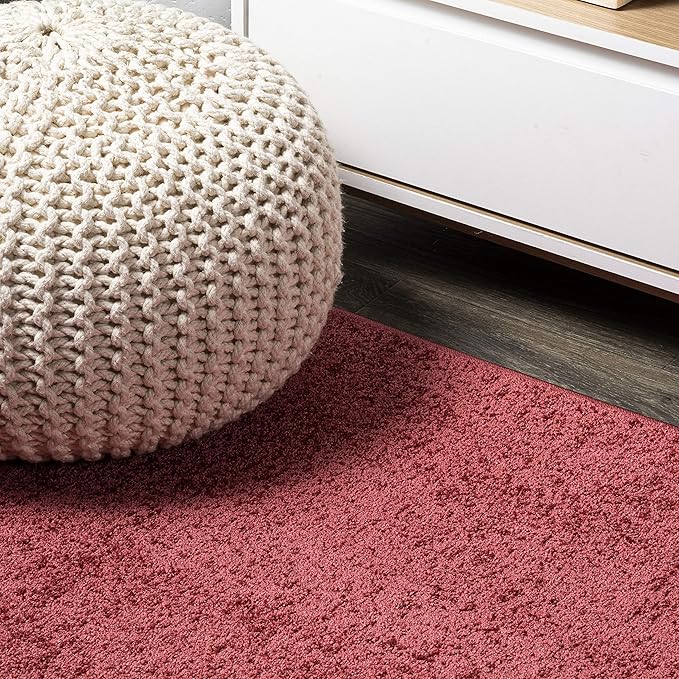 JONATHAN Y Haze Solid Low-Pile Red 6x6 Square Indoor Area Rug, Coastal,Bohemian,Minimalist,Classic, Easy-Cleaning for Living Room,Bedroom,Kitchen,Pet Friendly,Non-Shedding (SEU100E-6SQ)