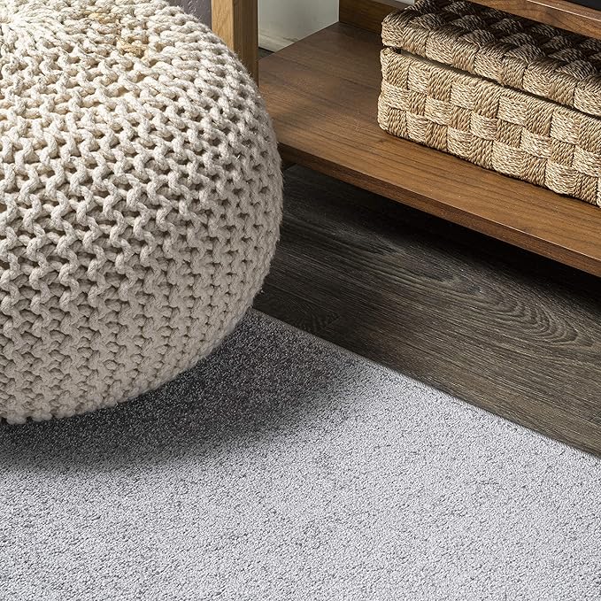 JONATHAN Y Haze Solid Low-Pile Light Gray 3x5 Oval Indoor Area Rug, Coastal,Bohemian,Minimalist,Classic, Easy-Cleaning for Living Room,Bedroom,Kitchen,Pet Friendly,Non-Shedding (SEU100K-3OV)