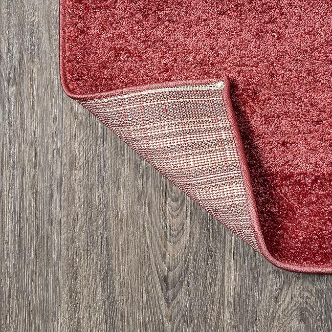 JONATHAN Y Haze Solid Low-Pile Red Indoor Area Rug 6x9, Coastal,Bohemian,Minimalist,Classic, Easy-Cleaning for Living Room,Bedroom,Kitchen,Pet Friendly,Non-Shedding (SEU100E-6)