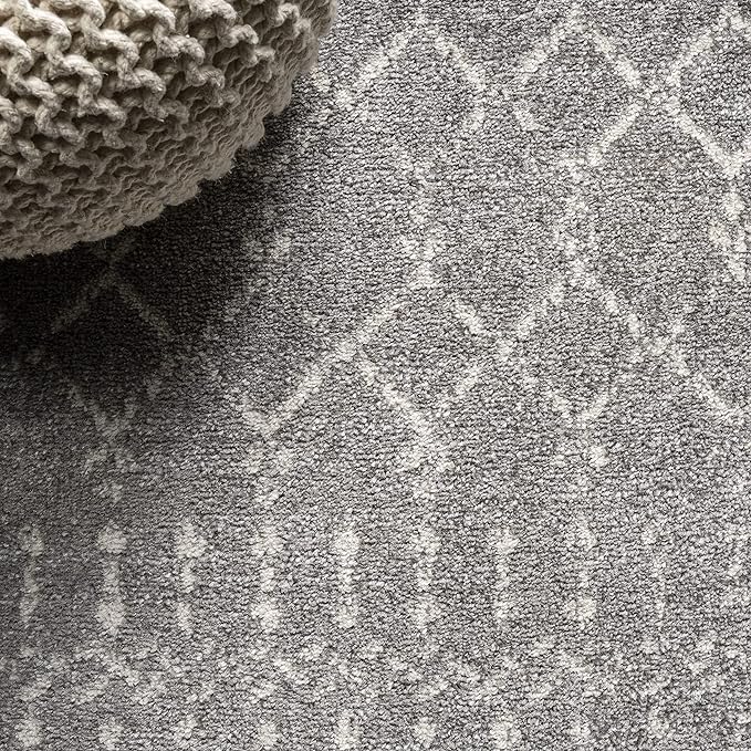 JONATHAN Y Boho Vintage Diamond Gray/Ivory Indoor Area Rug 3X5 ft, Moroccan Hype for Living Room, Bedroom, Kitchen, Office, Easy-Cleaning, High Traffic, Pet-Friendly, Non-Shedding (MOH101C-3)