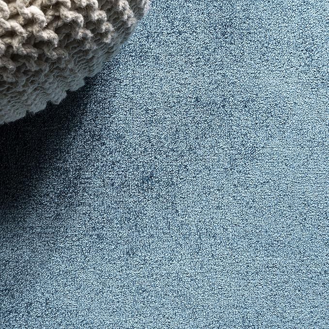 JONATHAN Y Haze Solid Low-Pile Turquoise Indoor Area Rug 8x10, Coastal,Bohemian,Minimalist,Classic, Easy-Cleaning for Living Room,Bedroom,Kitchen,Pet Friendly,Non-Shedding (SEU100H-8)